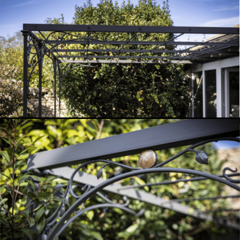 Pergola fer forgé et émaux